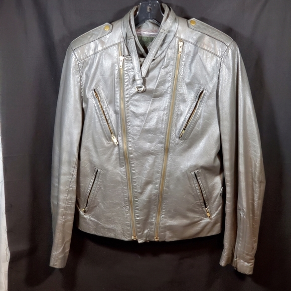Bermans Jackets & Blazers - Bermans Gray Leather Jacket 80's